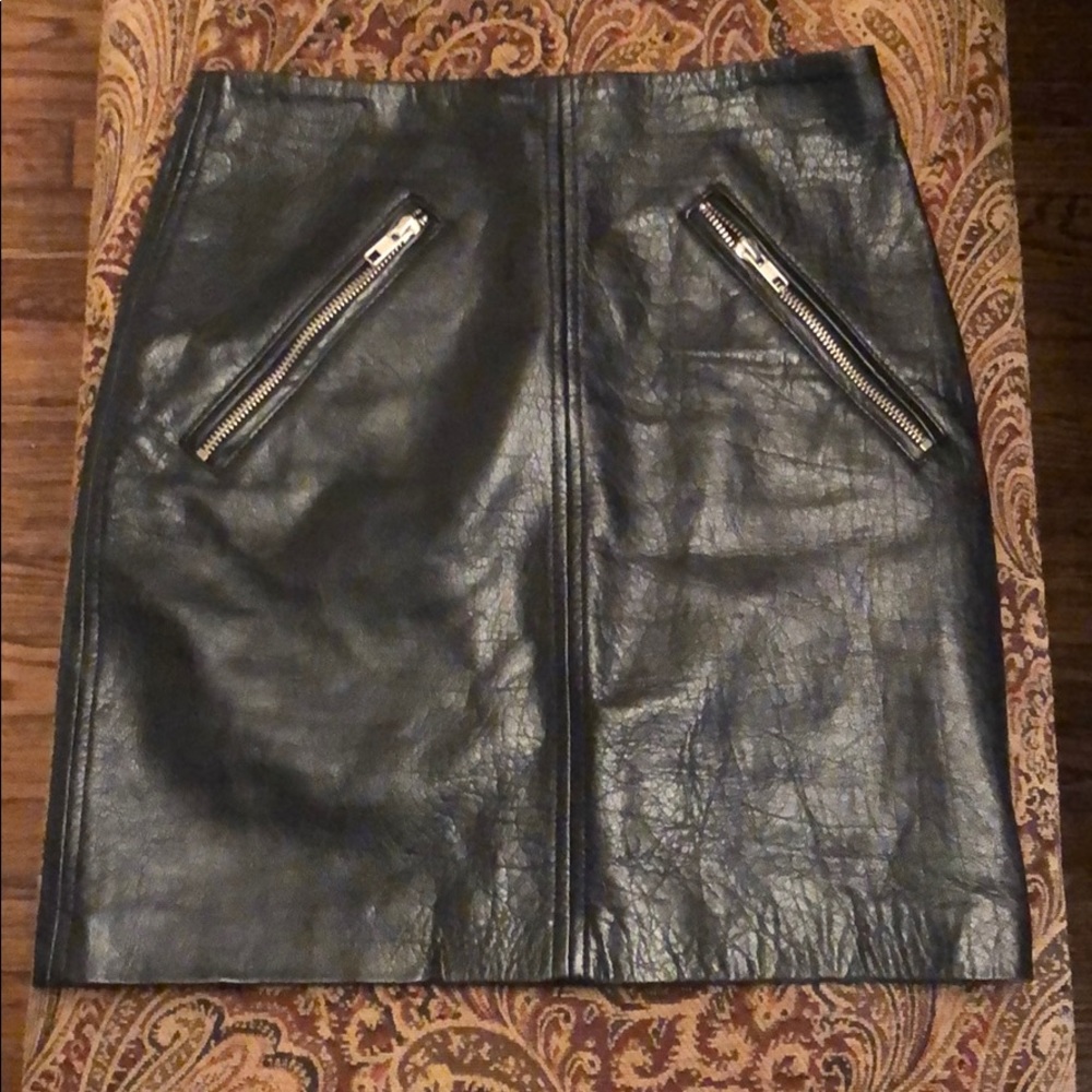 “Maje” leather skirt